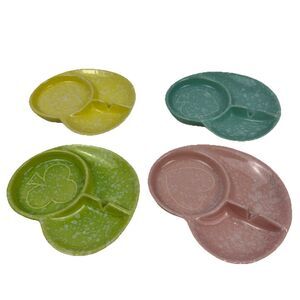 Vintage Shawnee USA Pottery #411 Pastel  Ashtray & Coaster Set With Card Pix MCM